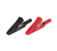 smalljun Lot de 2 Pince Crocodile isolée 2 mm Prise Banane Adaptateur testeur sonde Noir Rouge connecteurs et bornes