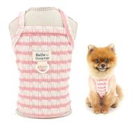 SMALLLEE_LUCKY_STORE Chemise à rayures pour petit chien - Pull caraco avec anneau en D - Débardeur d'été extensible - Respirant et léger - Pour chihuahua, yorkshire, chat - Rose - Taille XS