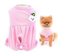 SMALLLEE_LUCKY_STORE Combinaison de convalescence chirurgicale pour petit chien - Combinaison anti-léchage après une chirurgie - Combinaison pour stérilisation et blessures abdominales - Rose - Taille