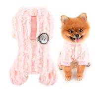 SMALLLEE_LUCKY_STORE Joli pyjama en polaire pour petit chien, chat, chiot combinaison à quatre pattes avec anneau en D - Vêtements chauds et doux pour animaux de compagnie - Vêtements d'automne et