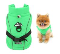 SMALLLEE_LUCKY_STORE Manteau chaud et coupe-vent pour chien de petite taille, doublure Sherpa ultra épaisse, veste réfléchissante avec anneau en D et cordon de serrage réglable, col roulé rembourré