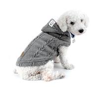 Smalllee_ Lucky_store Pull à Capuche rembourré Gilet Manteau pour Temps Froid Chihuahua Capuche Chien Chat Manteau d'hiver Vêtements pour Chiens de Petite Taille Chaud Gris S