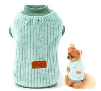 SMALLLEE_LUCKY_STORE Pull en polaire côtelé pour petits chiens, chat, chiot, yorkshire, chihuahua, vêtements d’hiver chauds