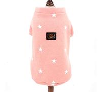 SMALLLEE_LUCKY_STORE Pull en Polaire imprimé étoiles pour Animaux de Compagnie pour Petits Chiens et Chats Doux et Chaud pour l'hiver pour Chiot Caniche Shih Tzu - Rose - Taille XXL