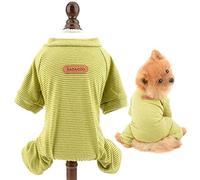 SMALLLEE_Lucky_Store Pyjama Chien Rayé en Coton, Combinaison pour Petit Chien et Chat, Vêtement de Nuit Souple à 4 Pattes, Grenouillère pour Chiot, Yorkie, Chihuahua