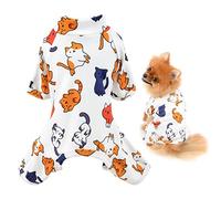 SMALLLEE_LUCKY_STORE Pyjama en coton pour animaux de compagnie de petite et moyenne taille - Pyjama d'intérieur pour chihuahua, yorkshire, blanc