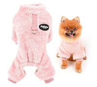 SMALLLEE_LUCKY_STORE Pyjama en Polaire Sherpa pour Animal de Compagnie avec Anneau en D pour Petits Chiens Chats, Chiots Manteau Doux Yorkie Chihuahua vêtements d'hiver Chauds, Rose, M