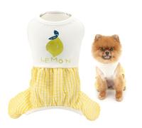 SMALLLEE_LUCKY_STORE Pyjama vichy pour petits chiens - Combinaison avec pull à motif de fruits mignons pour chiots - Vêtement confortable pour l'été et le printemps - Vêtement pour chat pour chihuahua