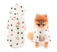 SMALLLEE_LUCKY_STORE Sweat à capuche de Noël pour petit chien, pull en polaire avec anneau en D, sweat-shirt chaud pour l'hiver et l'automne avec joli motif de Noël pour chihuahua, yorkshire, chat,