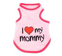 SMALLLEE_LUCKY_STORE T-shirt d'été pour petits chiens avec inscription « I Love My Mommy Daddy », sans manches, pour chihuahua, Shih Tzu, rose, taille S