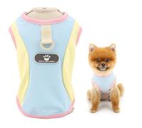 SMALLLEE_LUCKY_STORE T-shirt d'été respirant en maille cool pour chiens de très petite et petite taille avec anneau en D, résistant aux UV et respirant, pour chihuahua, yorkshire, chat, taille S, bleu