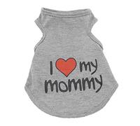 SMALLLEE_LUCKY_STORE T-shirt pour petit chien « I Love My Mommy Daddy » - Débardeur d'été pour chihuahua, Shih Tzu, gris, taille XXL