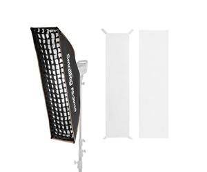 SMALLRIG 12'' x 47'' FS-30120 Softbox Bowens à Dégagement Rapide avec Diffuseur/Grille Nid d'abeille/Sac, Compatible avec SmallRig RC 220 Pro, pour COB à Monture Bowens, pour Godox pour Neewer -5370