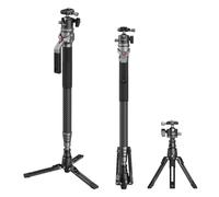 SMALLRIG 166,5 cm Monopode en Fibre de Carbone pour Appareil Photo, Monopode Compact avec Longueur de Rangement de 68 cm, 1,72 kg Poids, Réglage Hauteur 1 Touche, Rotule Charge Max 5 kg - 5564