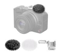 SMALLRIG 2 Pare-Brises Fourrure pour Canon R50 V, Adaptateur Griffe - 5434 | Adaptateur griffe avec bonnet. Réduction du bruit. Pour microphone léger. Couleurs gris et blanc.