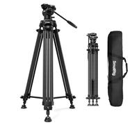SMALLRIG 73''/185 cm Trépied Vidéo Robuste en Fibre de Carbone, Charge Max 10 Kg, Tête Fluide avec Inclinaison de +85° à -78°, Trépied de Voyage Poid du 2,7 Kg, Hauteur Pliée 87 Cm, AD-14-5441