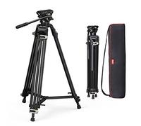 SMALLRIG AD-01 Trépied Vidéo 73" Tête Fluide Niveau 8kg Max - 3751B | Alliage aluminium 186cm, Tête fluide + épandeur niveau, Plaque rapide, Pour DSLR, caméscope