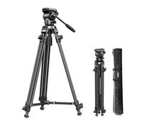 SMALLRIG AD-50 Trépied Carbone 163cm, Tête Fluide QR, Charge 6 kg - 4685 | Amortissement Continu. Handle Amovible. Lift Rope Incluse. Appareil Photo Compatible.