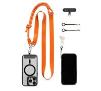 SMALLRIG Bandoulière pour Téléphone, pour iPhone, pour Samsung - 5300 | Tour de Cou Réglable. Cuir et Nylon de Qualité Supérieure. Crochet Intégré pour Clés. Couleur Orange.