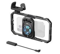 SMALLRIG Cage de Refroidissement Universelle pour iPhone/Android de 2,5 à 3,1'', avec Refroidisseur Actif 15 W, Adaptateur USB-C 2 en 1 et Support pour Batterie Externe, pour Live Streaming - 5275