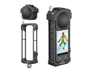 SMALLRIG Cage pour Insta360 X4, Étui de Protection en Aluminium pour Insta360 X4 avec Couvercle d'Objectif en Silicone, Cold Shoe Intégré et Trou Fileté Anti-Déflexion 1/4"-20-4278