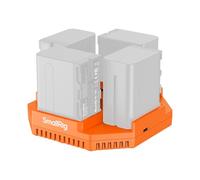 SMALLRIG Chargeur 4 Canaux NP-F970 Chargeur pour Sony PD 100W OLED Orange | Charge rapide PD 100W, 4 canaux, écran OLED, compatible NP-F970/F750/F550/F570.