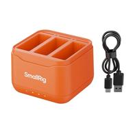 SMALLRIG Chargeur de Batterie pour DJI Action 6, Action 5 Pro, Action 4, Action 3 et Osmo 360 : Charge Rapide 2,3 h, Chargeur 3 canaux avec 3 emplacements pour Cartes SD