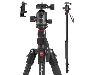 SmallRig CT-10 Trépied pour Appareil Photo, Trépied Pliable en Aluminium de 180,3 cm, Tête Sphérique à 360° Amovible, Hauteur Réglable de 40,6 cm à 180,3 cm, Charge Utile 15 kg