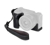 SMALLRIG Demi-Étui Cuir pour Sony ZV-E10 II - 4777 | Style vintage, cadre alliage d'aluminium. Trou fileté 1/4"-20 intégré. Dragonne incluse. Finition noire.