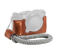 SMALLRIG Demi-Etui en Cuir pour FUJIFILM X-M5 avec Dragonne, Matériau en Cuir Véritable, Portable et Protecteur (Marron) - 4880