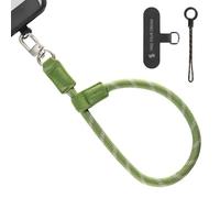 SMALLRIG Dragonne Réglable pour Téléphone, 38 cm, en Cuir et Nylon, avec Crochet Intégré pour Clés et Accessoires, pour iPhone, pour Samsung, Vert - 5303