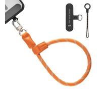 SMALLRIG Dragonne Réglable pour Téléphone, 38 cm, en Cuir et Nylon, avec Crochet Intégré pour Clés et Accessoires, pour iPhone, pour Samsung, Orange - 5302