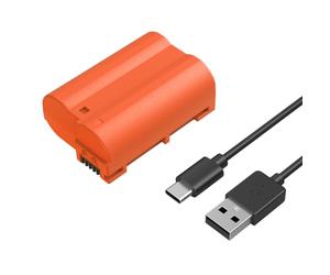 SMALLRIG EN-EL15C Batterie 2400 mAh USB-C pour Nikon Z6 III, Zf, Z8, 2,5 H Batterie Entièrement Chargée pour Nikon Z7, Z6, Z7 II, Z6 II, Z5, D850, D810, D810A, D780, D750, D610, D500, Orange - 4966