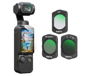 SMALLRIG Ensemble de Filtres Magnétiques pour DJI Osmo Pocket 4/3, VND2-5, ND16 / CPL, LPF et Protecteur d'Ecran - 4776