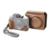 SMALLRIG Étui Cuir pour Canon PowerShot V1, Demi-Étui, Pare-Vent - 5385 | Demi-étui cuir, étui à rabat, dragonne et pare-vent en fourrure. Portable et protecteur. Finition marron.