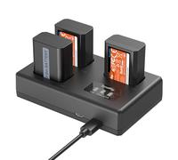 SMALLRIG Kit de Batterie NP-FW50 pour appareils Photo Sony, Chargeur LCD Triple Emplacement avec 3 Batteries 1030 mAh, décodage Complet pour Sony A6000, A6100, A6300, A6400, ZV-E10, A7, A7S - 6019