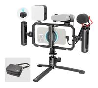 SMALLRIG Kit de Montage Vidéo Universel Tout-en-Un pour Téléphone avec Éclairage LED et Microphone