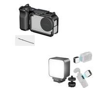 SMALLRIG Kit de poignée pour DJI Osmo Action 6 avec Cage 6037+SMALLRIG Mini Lampe Vidéo LED Magnétique pour Caméras d'action, 3000K-6000K
