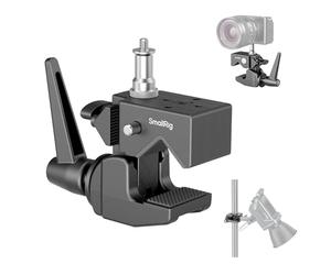 SMALLRIG Kit de Super Pince, Charge Maximale Robuste 15 kg, avec Une Vis Supérieure de 1/4" et 3/8" sur Un Goujon de 5/8", pour Èclairage de Studio de Photographie, Tube Rond et Surface Plane - 4861
