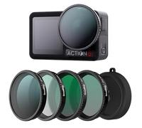 SMALLRIG Kit Filtres 5 en 1 pour DJI Osmo Action 5 Pro/4-5412 | Black Mist 1/4, ND16/CPL, Star-Cross, simulateur de film et coque en silicone inclus.