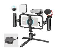 SMALLRIG Kit Téléphone LED Micro Trépied Poignées Batterie - 4704 | Stabilisateur Smartphone,Tout-en-un : LED, micro, trépied, 2 poignées, support batterie externe, Vlogging Kit