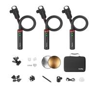 SMALLRIG Lot de 3 Lampes Flexibles LED RM 03 pour Photographie Macro, CRI95 | Faisceau Réglable, avec Réflecteur, Adaptateur Cold Shoe, Pince, Diffuseur, Projecteur, Volets, Gobos, Piquet, Boîte - 6520