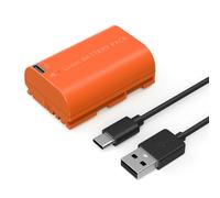 SMALLRIG LP-E6NH Batterie rechargeable USB-C 2400mAh pour Canon R5, R6, R7, 2.5H Batterie rechargeable pour Canon R6 Mark II, R, R5C, 5D II/III/IV, Orange - 4968