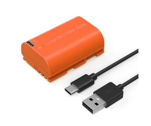 SMALLRIG LP-E6NH Batterie Rechargeable USB-C 2400mAh pour Canon R5, R6, R7, 2.5H Batterie Rechargeable pour Canon R6 Mark II, R, R5C, 5D II/III/IV, Orange - 4968