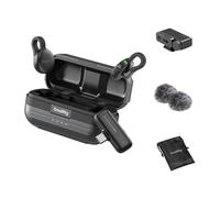 SMALLRIG Micro sans Fil S70 2TX+2RX, USB-C, Jack 3,5 mm - 5715 | Étui de Chargement Inclus. pour Smartphone Android. pour Caméra d'Action. 48h d'Utilisation. Couleur Noir.