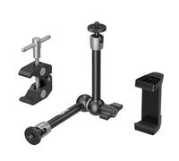 SMALLRIG Pince avec Trous Filetés de 1/4" et 3/8", Bras Articulé Magique Réglable de 9,8 Pouces avec Support de Téléphone pour Caméras d'action, Smartphones, Ecrans LCD et Lumières LED - 5326