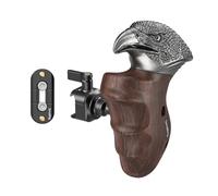 SmallRig Poignée en bois rotative côté gauche avec pince NATO et rail OTAN, angle de réglage à 360°, capacité de charge de 15 kg / 33 lbs, poignée ergonomique