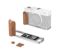 SMALLRIG Poignée en L Palissandre X-E5 pour FUJIFILM X-E5-5984 | Poignée latérale style rétro. Déclencheur et cache-griffe. Plaque QR pour Arca. Finition argent.
