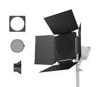 SMALLRIG Portes de Grange Lumineuses à 8 Vantaux avec Adaptateur de Montage Bowens, Conception d'arbre d'Amortissement, Clip en Gel Coloré et Grille en Nid d'abeille, pour Bowens Mount Lights - 4204