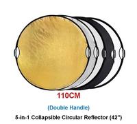 SmallRig-Réflecteur rond portable pliable pour photographie,diffuseur de lumière,photo,multi-documents,60 cm,80 cm,110cm,5 en 1 - Type 110cm Double handle